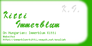 kitti immerblum business card